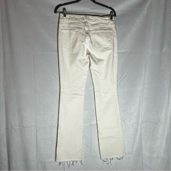 Frame Le Mini Boot Cream Raw Hem Denim Jeans Size 26 - Picture 2 of 7